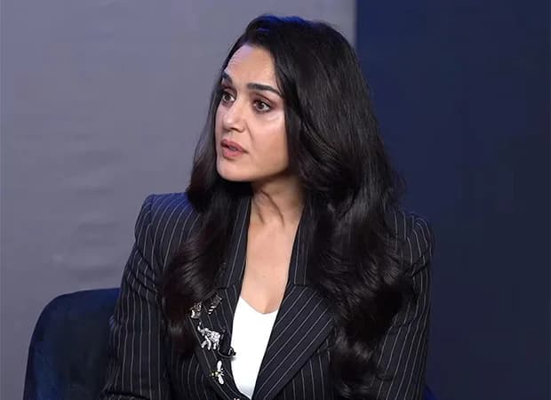 Preity Zinta speaking during a press interview about her film Vibe