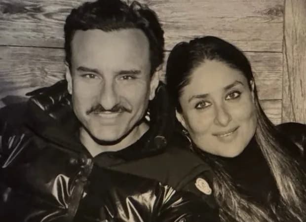 Kareena Kapoor Khan and Saif Ali Khan smiling together on a family holiday