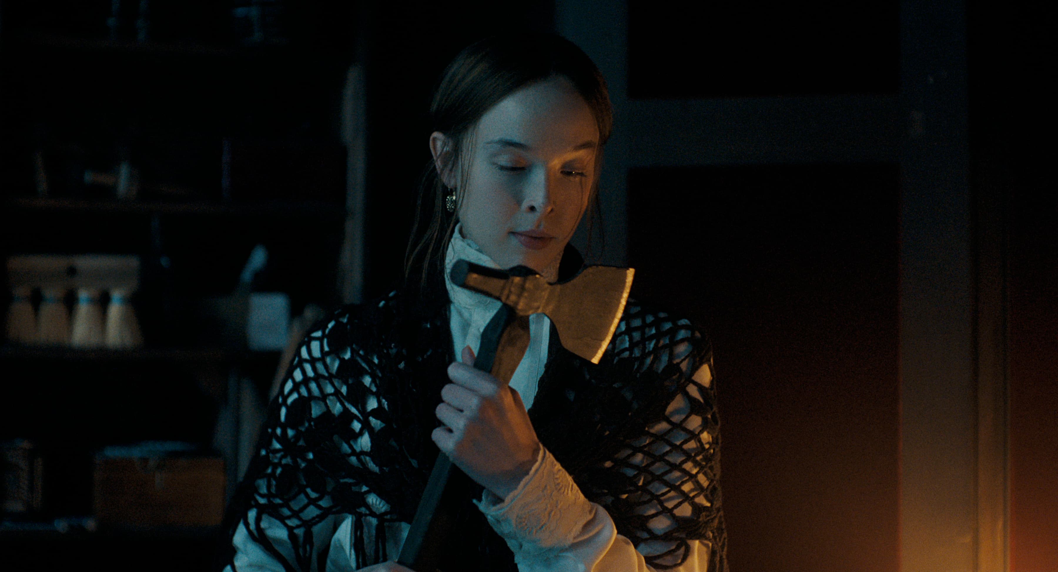 Promotional image from Netflix's Monster: The Lizzie Borden Story featuring the main cast in period costume.