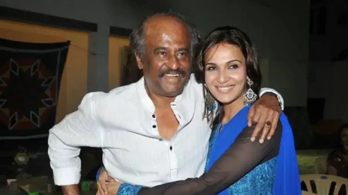 Rajinikanth with his daughter Soundarya at a press event discussing his upcoming autobiography and potential web series.