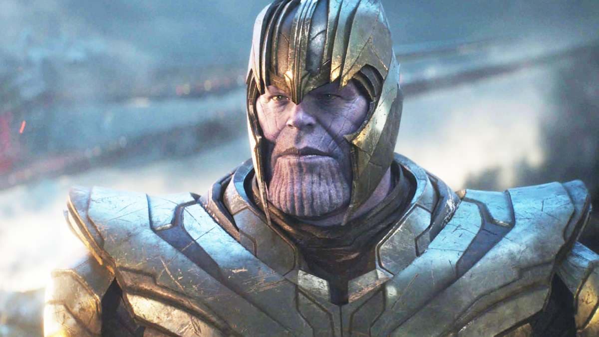 A cinematic poster of Avengers: Endgame, showing the team standing together in front of a shattered sky.