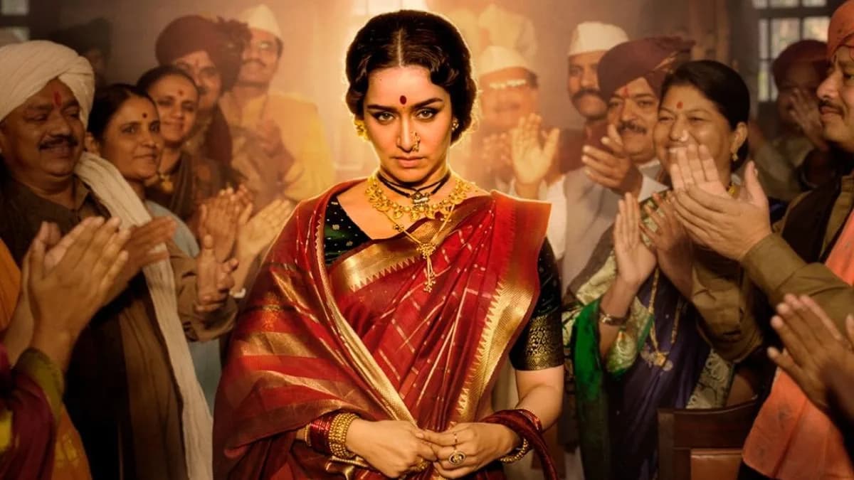 Shraddha Kapoor dressed as Lavani performer Eetha Bai in a still from the Eetha trailer