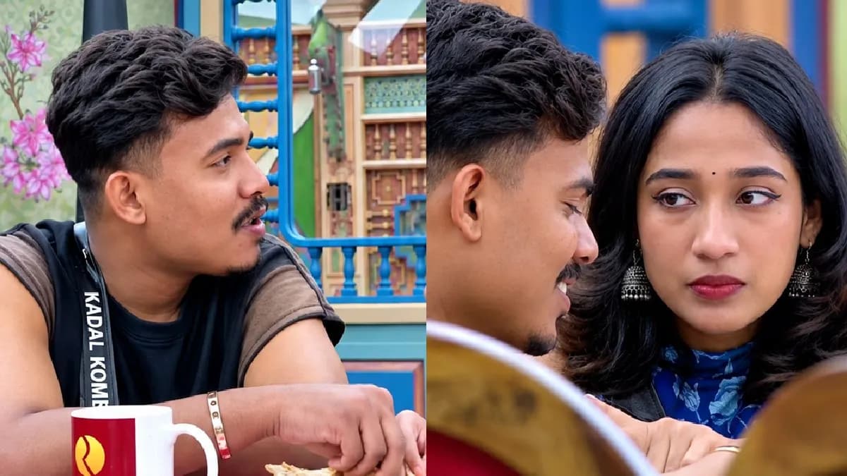 Bigg Boss Malayalam Season 8 contestants Kadalkomban and Aishwarya inside the reality show house
