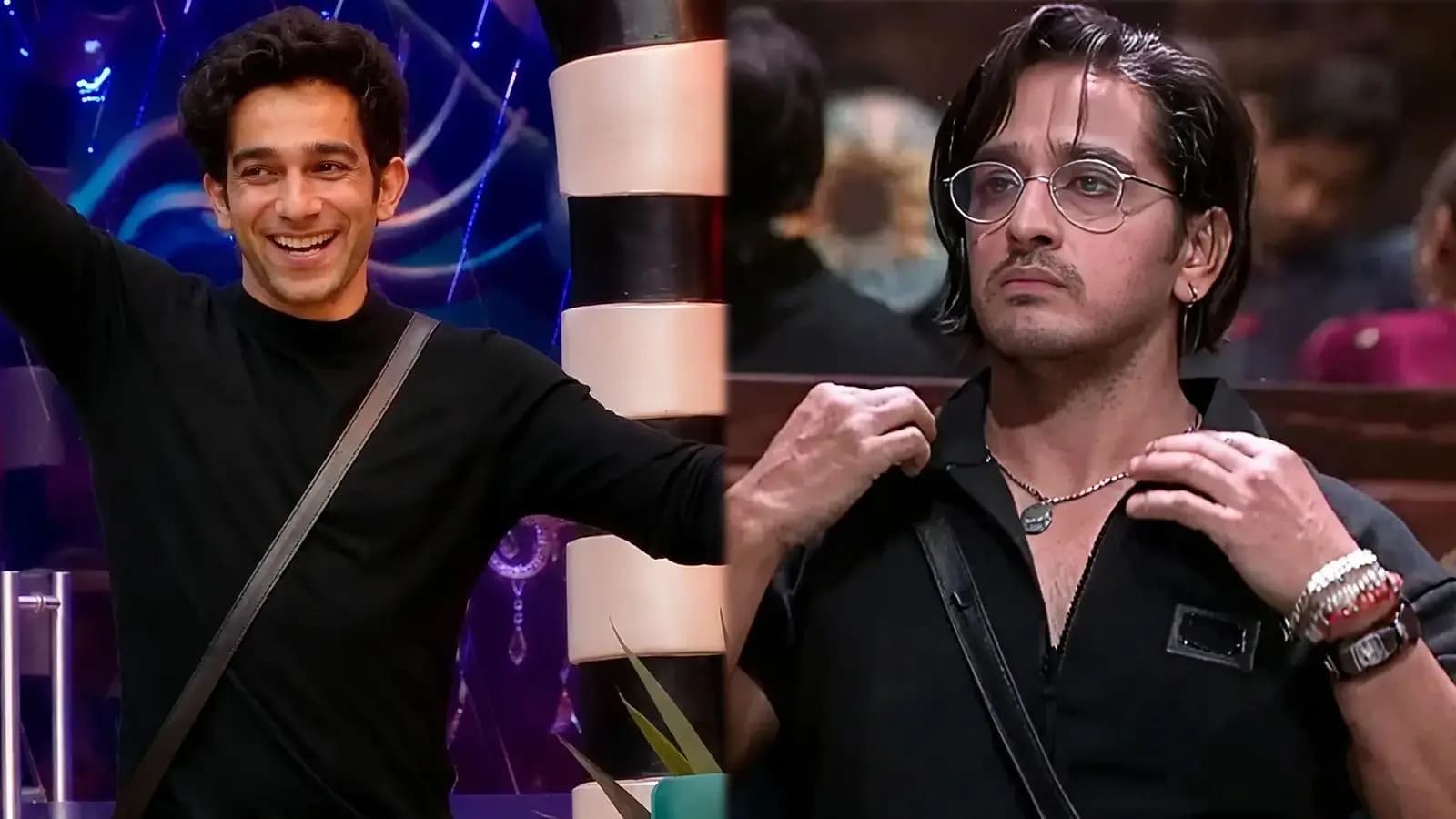 A still from Bigg Boss 20 featuring Aman Gandhi and Qazi Tauqeer in a tense moment.