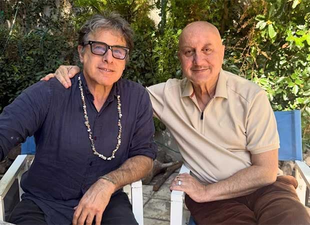 Anupam Kher and David O. Russell pose together during their meeting in Los Angeles