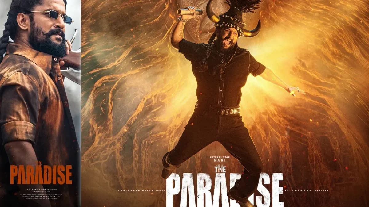 Poster of The Paradise featuring Nani against a city skyline backdrop