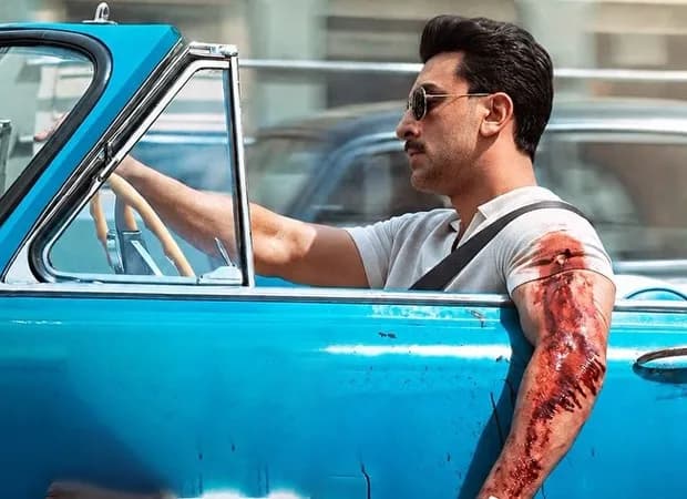 Ranbir Kapoor's Love & War first‑look poster adapted with a seat‑belt safety message by Mumbai Police
