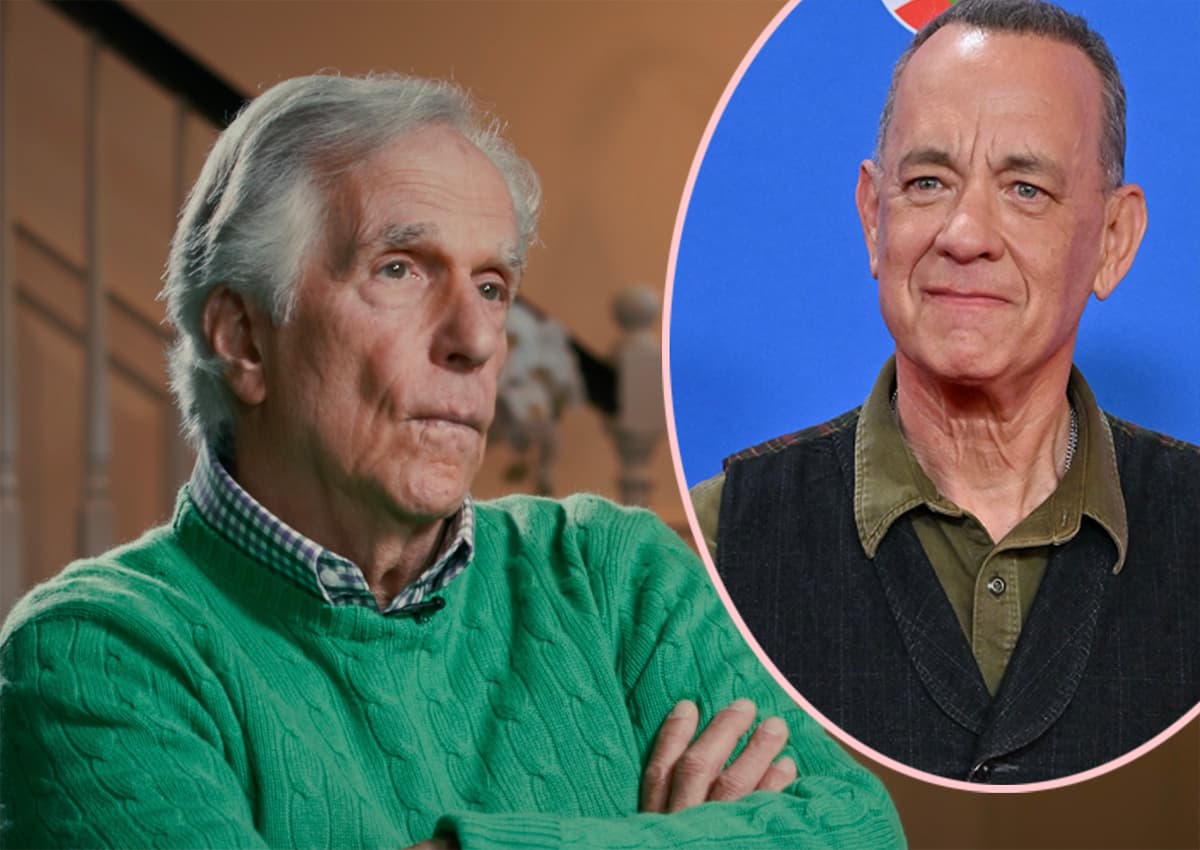 Henry Winkler speaking during a television interview