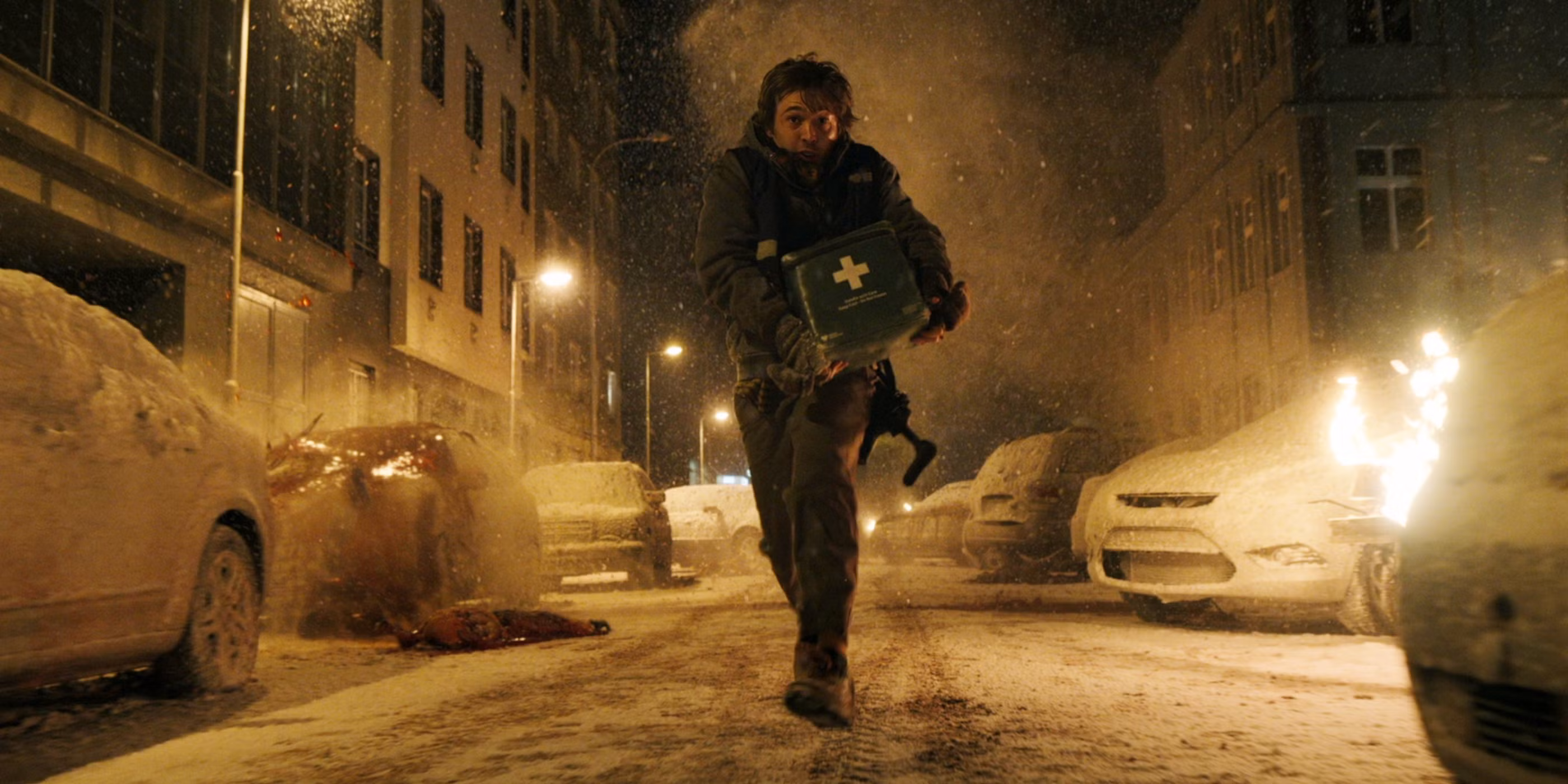 Promotional still from Zach Cregger's Resident Evil reboot starring Austin Abrams