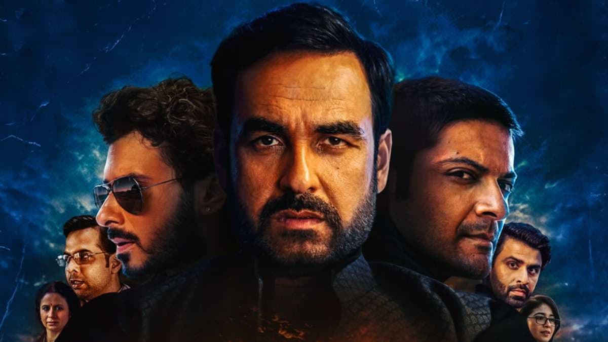 Poster or still from Mirzapur The Movie featuring the ensemble cast against a Purvanchal backdrop