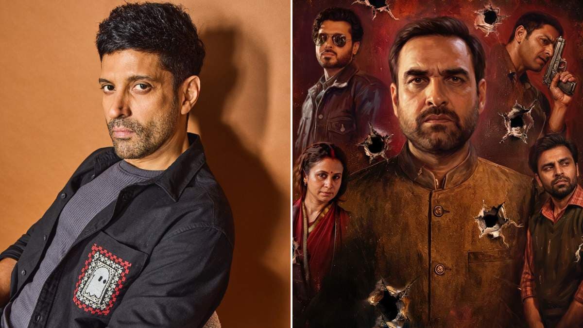 Poster or promotional still from Mirzapur: The Movie alongside a box office collection graphic