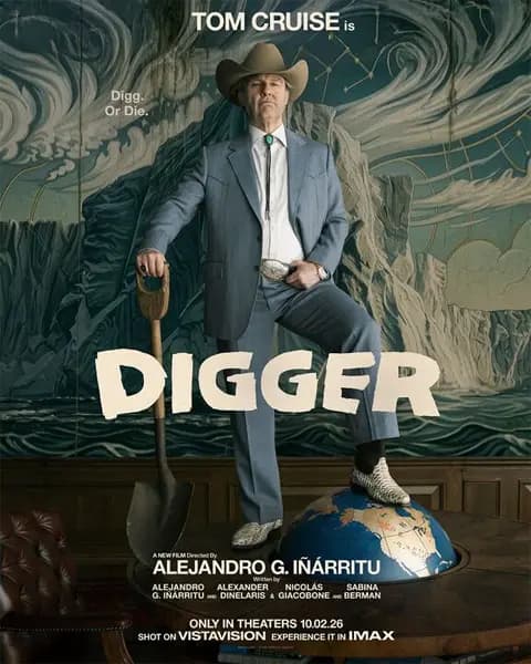 Tom Cruise in character as an eccentric oil billionaire in a scene from Digger, directed by Alejandro González Iñárritu