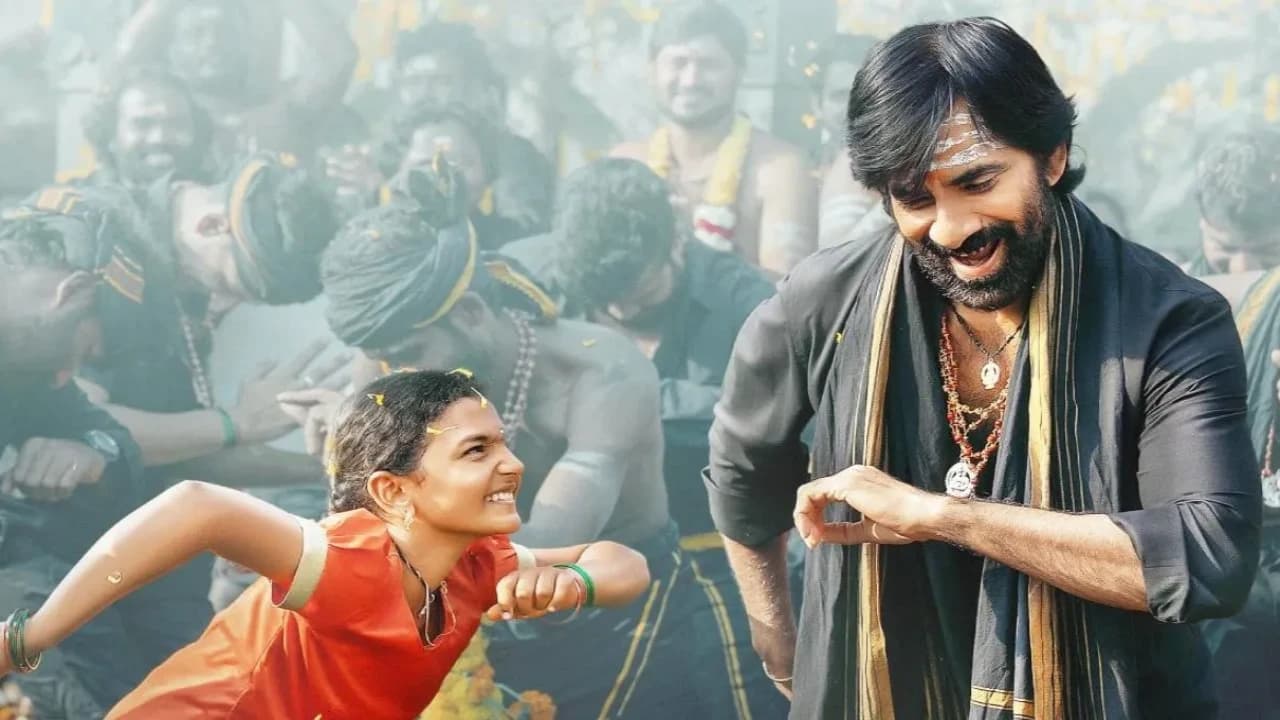 Ravi Teja in a still from Irumudi