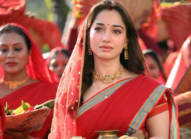 Tamannaah Bhatia dressed in traditional attire during the Chhath Puja-themed song sequence for The Vvaan