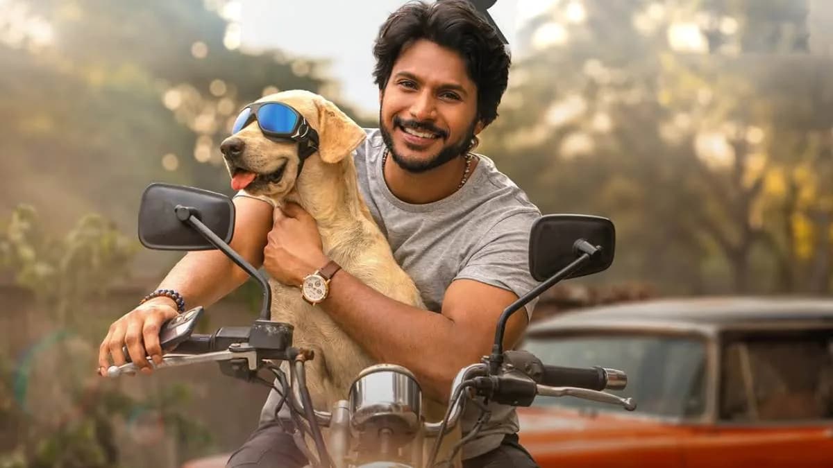 A still from Sigma featuring Sundeep Kishan in a tense expression against a dark background.