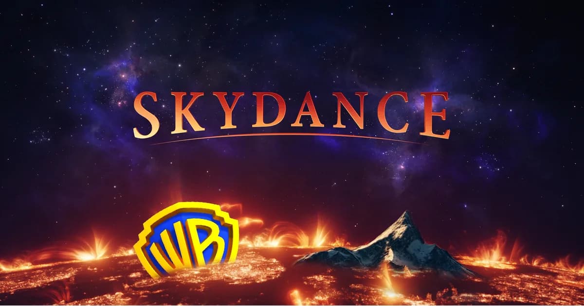 A stylized logo reading 'Skydance' with flickering film reels and the words 'A Skydance Company' beneath it.