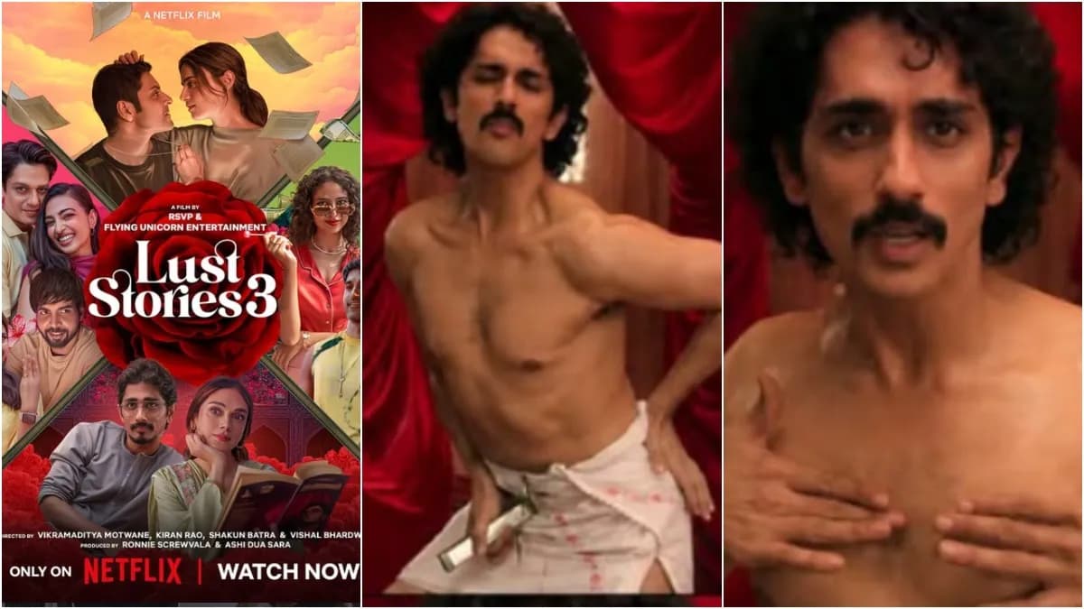 Siddharth and Aditi Rao Hydari in a promotional still linked to the anthology film Lust Stories 3