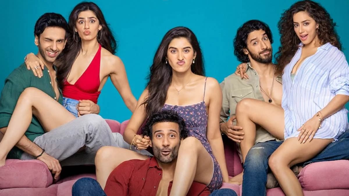 Still from Pehla Pyaar Doosri Baar featuring Sparsh Walia, Alisha Chopra, Kunal Vaid, Sakshi Vaidya, Sargun Kaur Luthra, and Tushar Chhibber