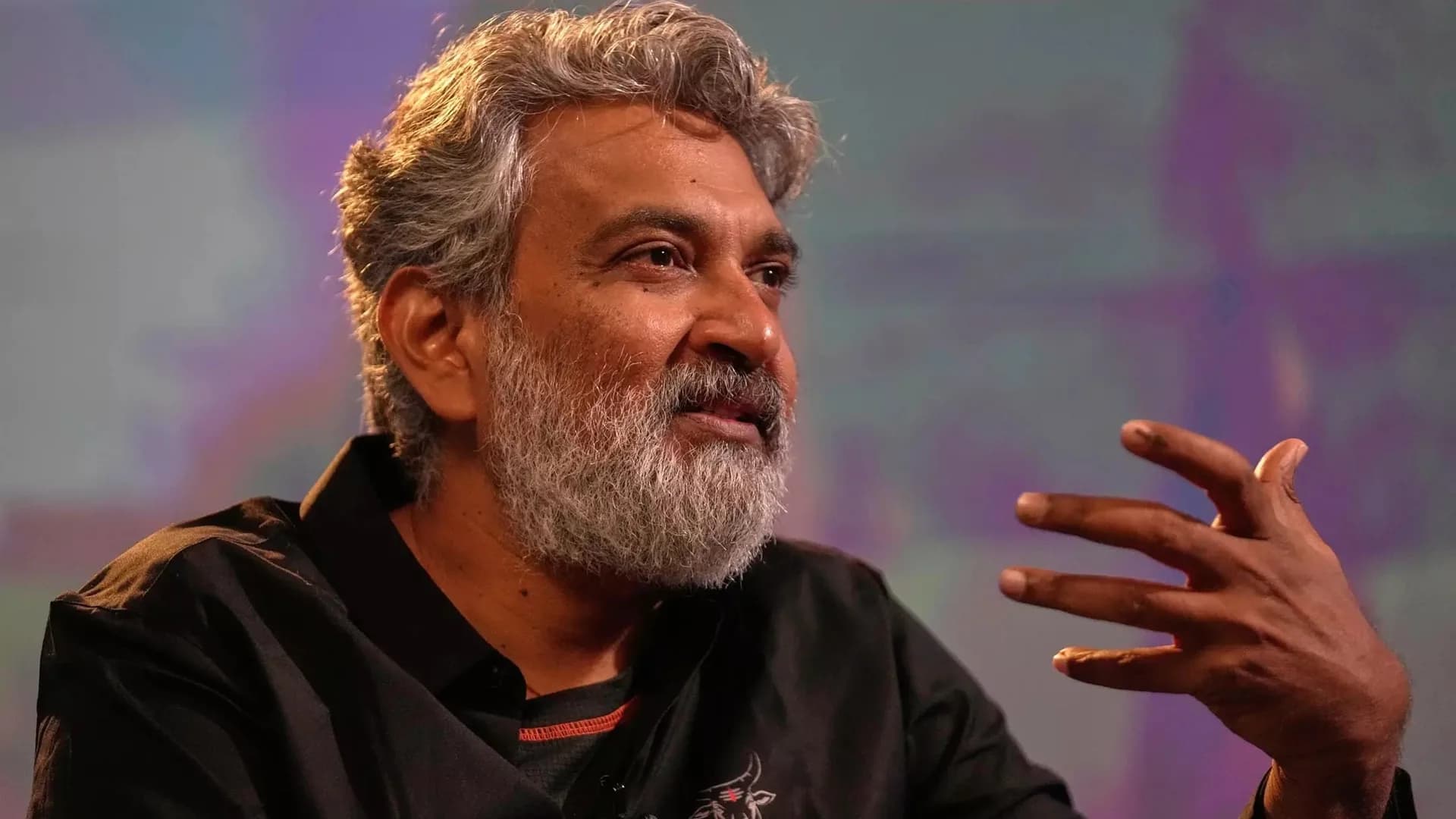 SS Rajamouli speaking about his upcoming film Varanasi with Mahesh Babu in the frame