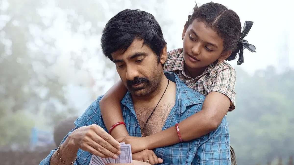 Ravi Teja in a still from the Telugu film Irumudi