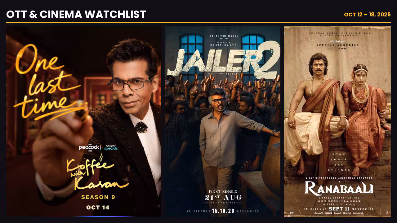 Karan Johar sitting on a couch, looking slightly tired but smiling, with a glass of water in hand.