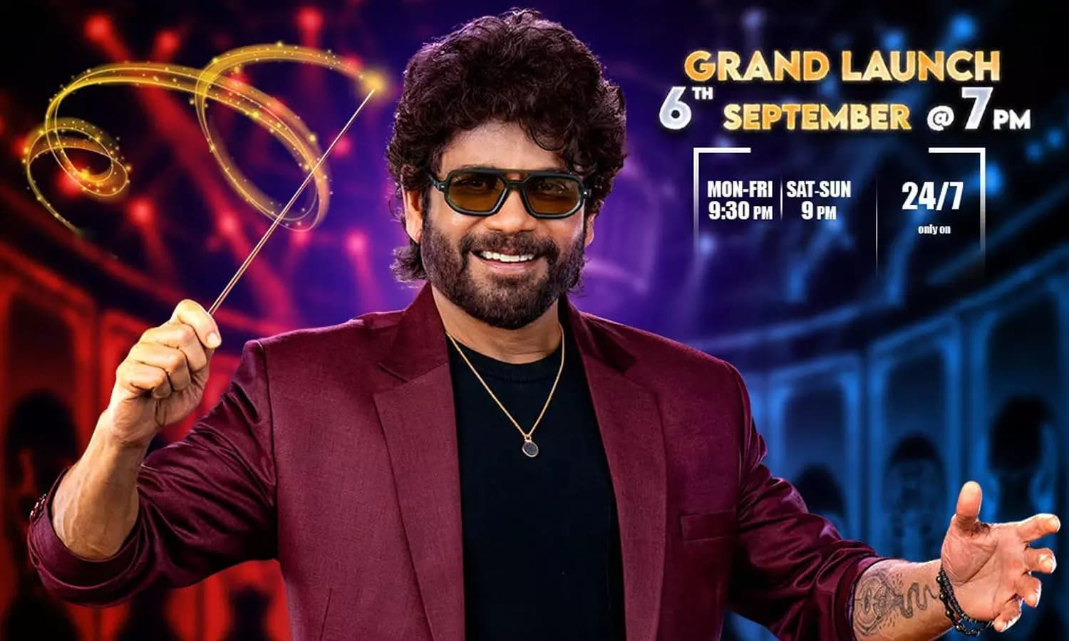 Bigg Boss Telugu 10 contestants Krishnudu, Varshini Sounderarajan and Mukesh Gowda entering the show's house during the grand launch
