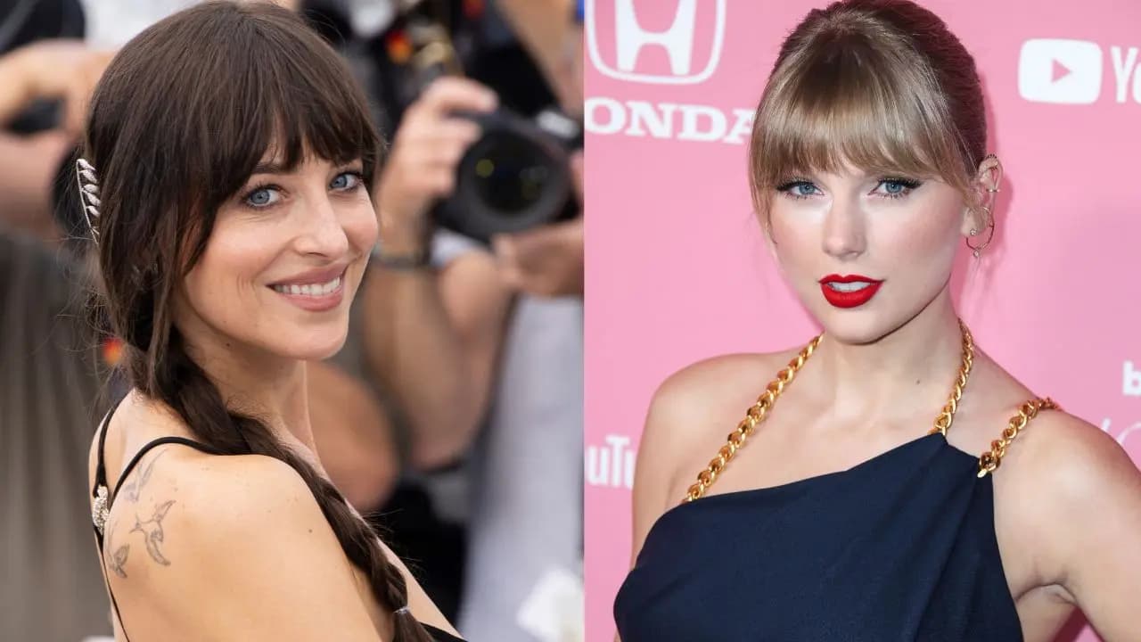 Dakota Johnson and Taylor Swift together on set of the 'Patient Zero' music video