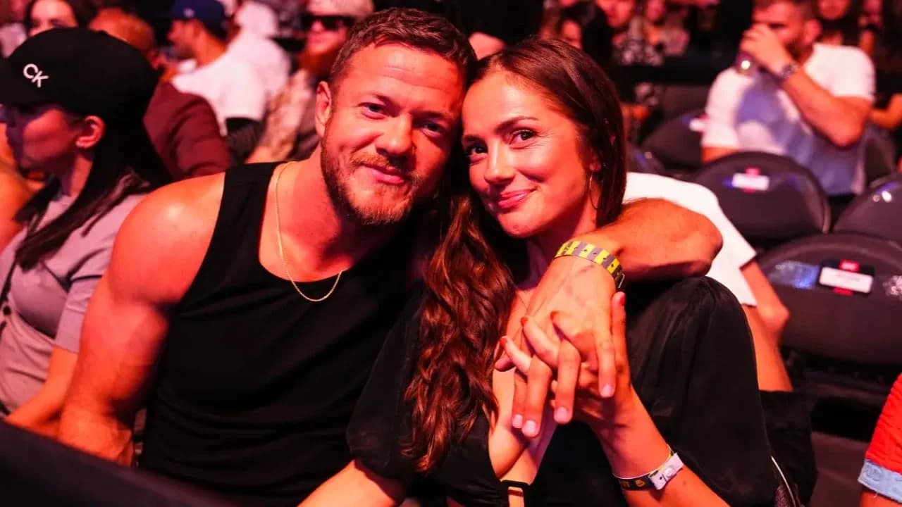 A candid photo of Minka Kelly and Dan Reynolds laughing during a casual outing in Los Angeles, taken in 2023.