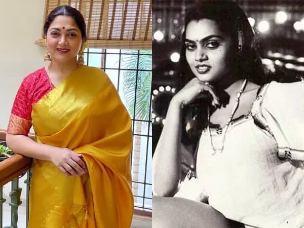 Kushboo Sundar speaking in a studio, remembering Silk Smitha on the actress's 30th death anniversary