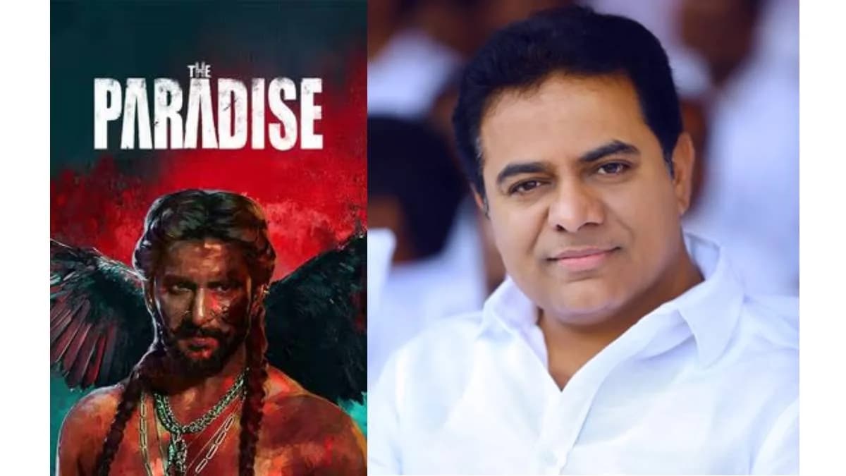 Screenshot of KTR's X post announcing he will watch Nani's The Paradise in a theatre