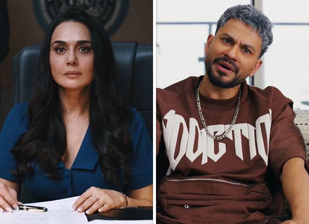 Preity Zinta and Kunal Kemmu on the set of Vibe discussing a scene