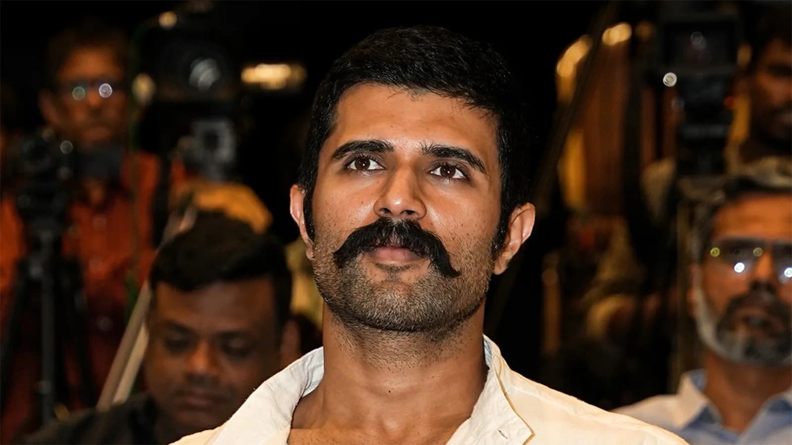 Vijay Deverakonda in a menacing look from his Telugu film Ranabaali