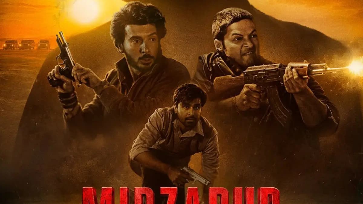 Poster or still from Mirzapur: The Movie featuring Pankaj Tripathi and Ali Fazal in character