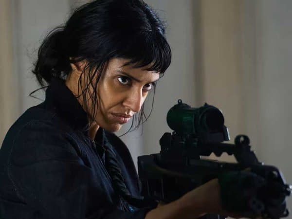 Ritu Arya as MI6 agent Zara Taylor in a promotional still from Apollo Has Fallen
