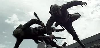 Marines in WWII uniforms on a beach in a still from Netflix's The Mosquito Bowl trailer