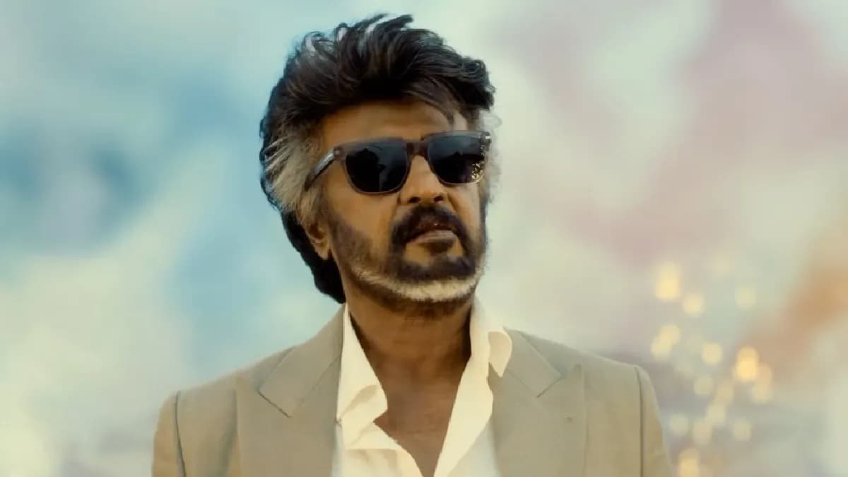 Poster of Jailer 2 featuring Rajinikanth with musical notes overlay