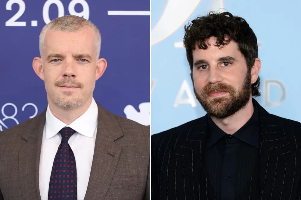 Composite promotional images of actors Ben Platt and Russell Tovey against a backdrop suggesting the HBO drama Industry.