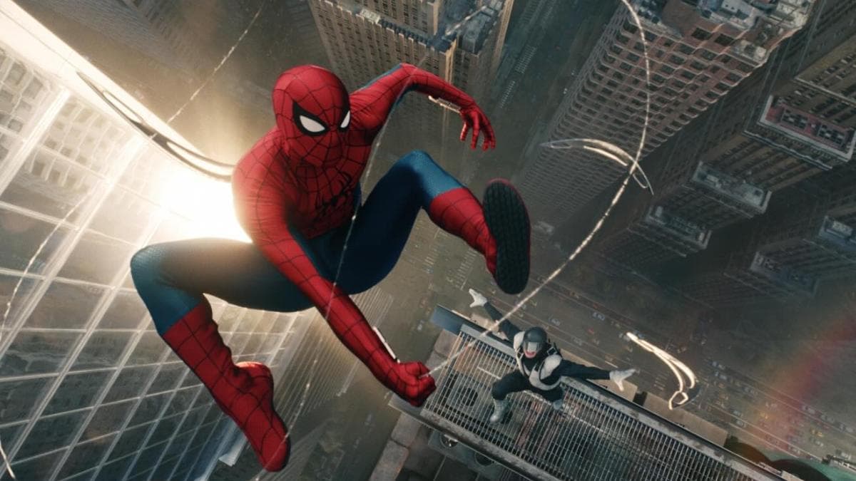 Promotional artwork featuring Spider-Man alongside stills from The Odyssey and Toxic representing their India box office runs