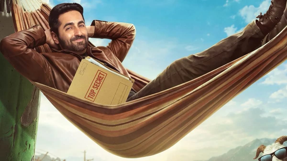 Ayushmann Khurrana and Sara Ali Khan in a comedic pose from the Udta Teer trailer