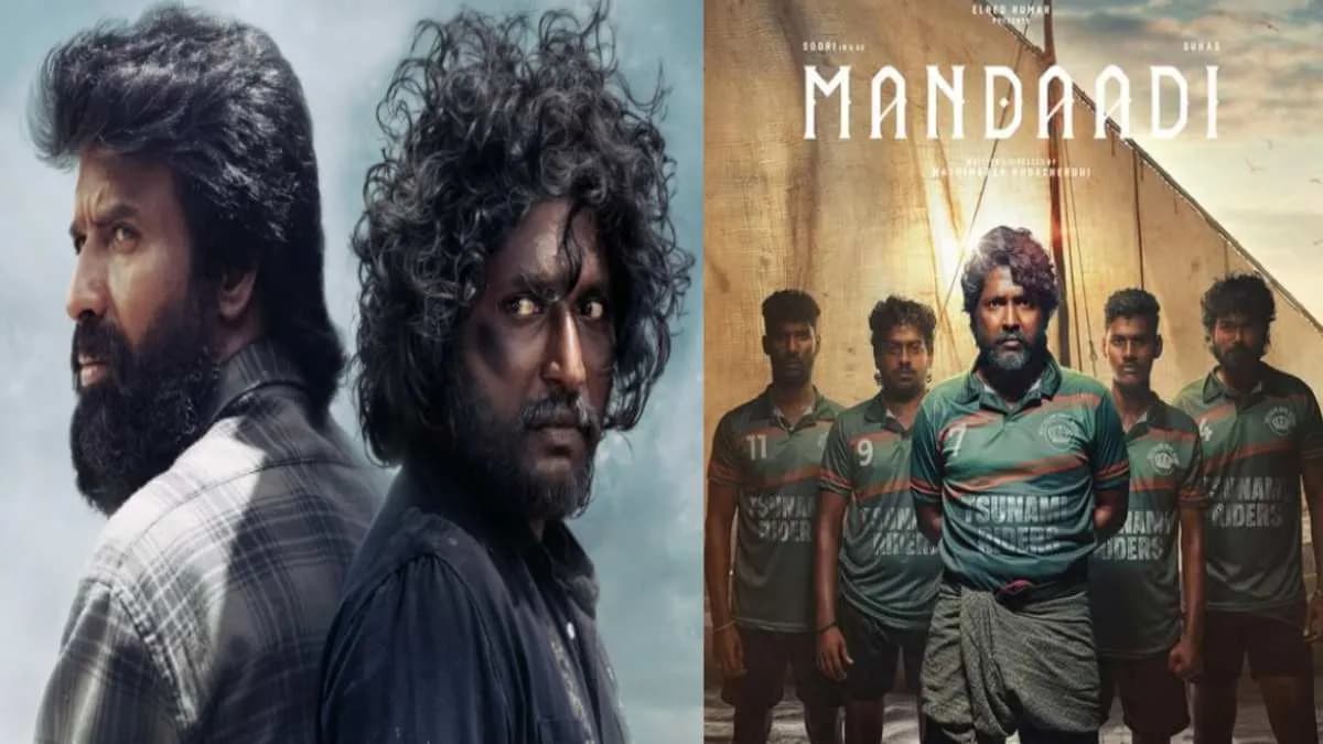 Soori in a mass action pose from a still of the Tamil film Mandaadi