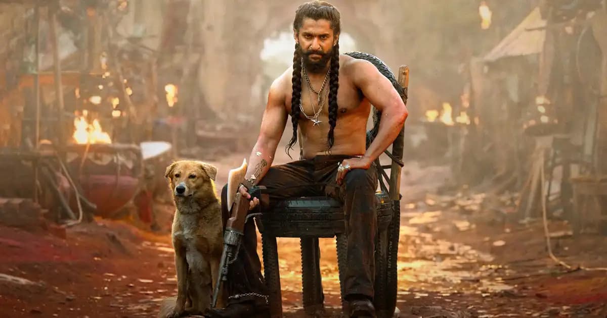 Promotional poster of Nani in period costume from the film The Paradise, directed by Srikanth Odela