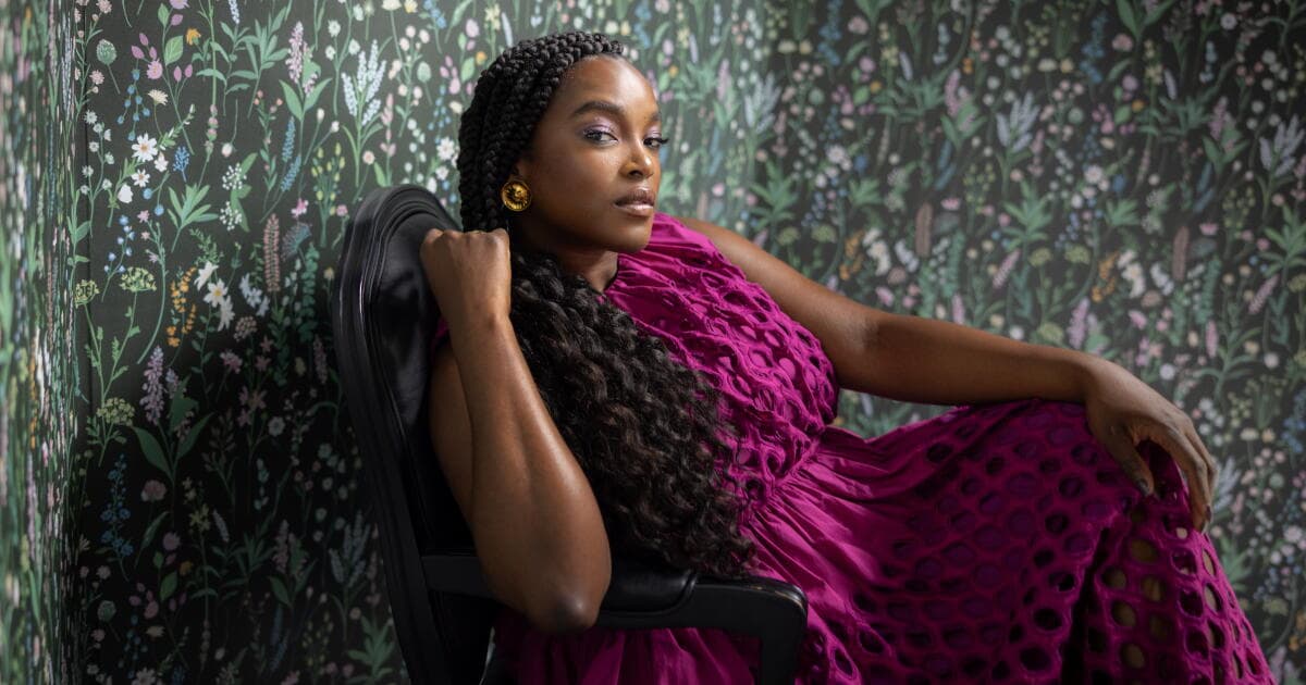 Wunmi Mosaku poses for British Vogue's October cover with her infant son and young daughter.