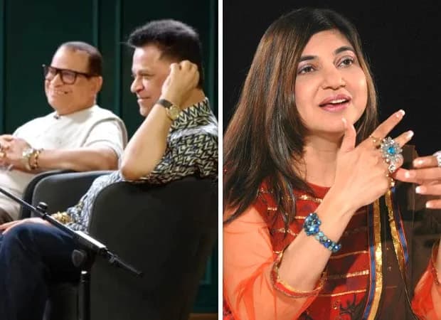 Ramesh Taurani speaking on stage during a music panel discussion