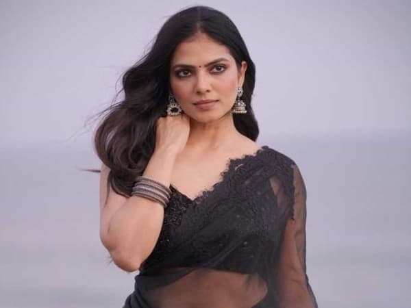 Malavika Mohanan and Adivi Sesh at a Telugu film promotional event
