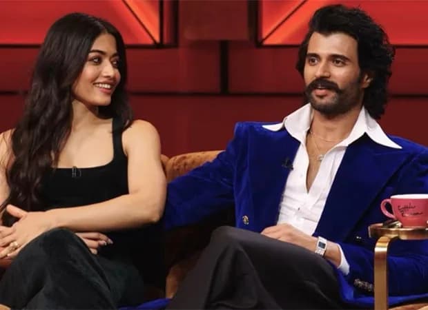 Vijay Deverakonda and Rashmika Mandanna on Koffee with Karan, smiling together