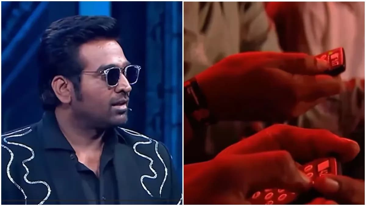 Vijay Sethupathi on the Bigg Boss Tamil Season 10 stage during the grand launch elimination segment