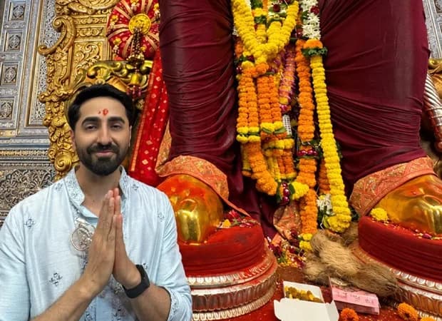 Ayushmann Khurrana offering prayers at Lalbaugcha Raja Ganpati pandal in Mumbai