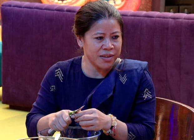 Mary Kom speaking inside the Bigg Boss 20 house during a conversation with a fellow contestant