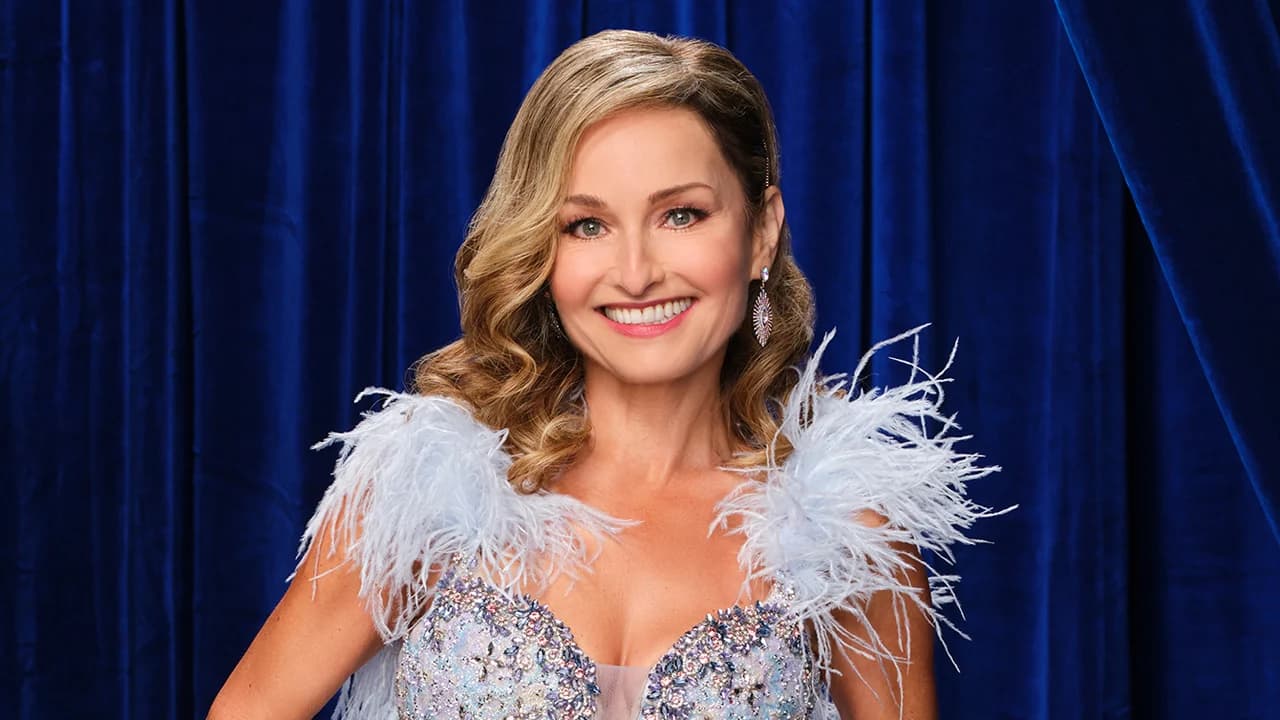 Giada De Laurentiis smiling on a red carpet ahead of her Dancing with the Stars appearance