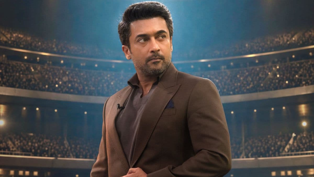 Suriya in a police uniform in a promotional still from the film Scene